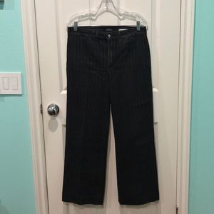 Striped black straight jeans